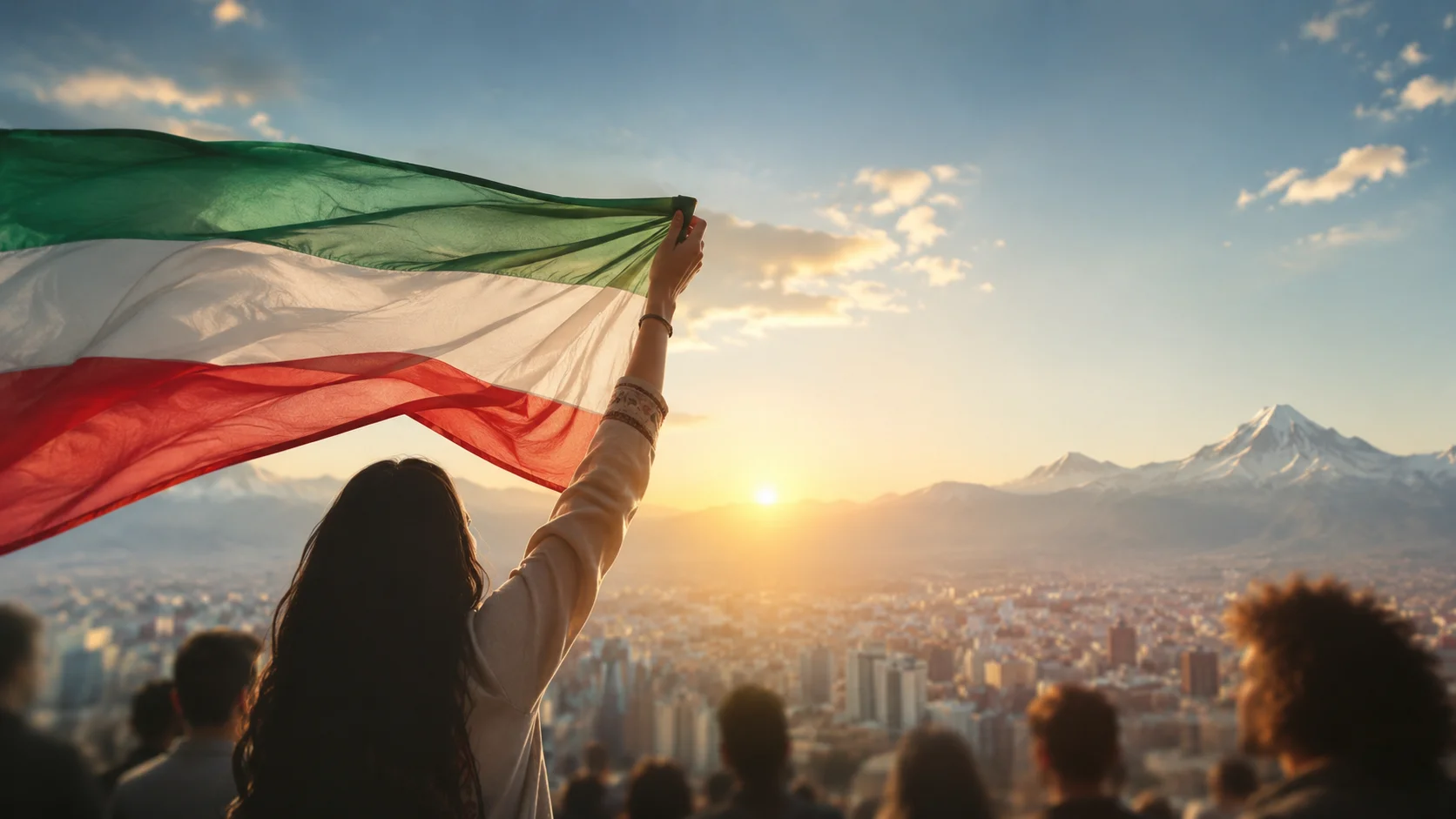 Supporters of the Iran National Council gathering to promote free elections